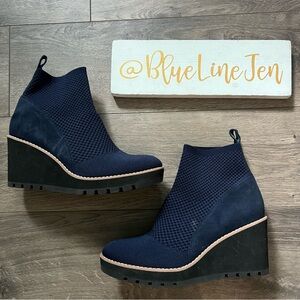 Eileen Fisher Quill Stretch Wedge Ankle Boots NWOT